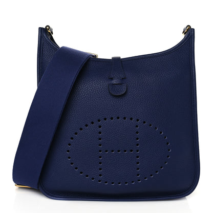 Hermes Taurillon Clemence Evelyne III PM Bleu Encre 1 of 10
