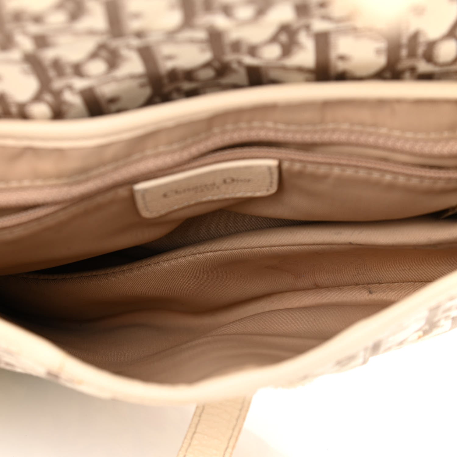 Christian Dior Monogram Vintage Flowers Saddle Bag Beige 4 of 21