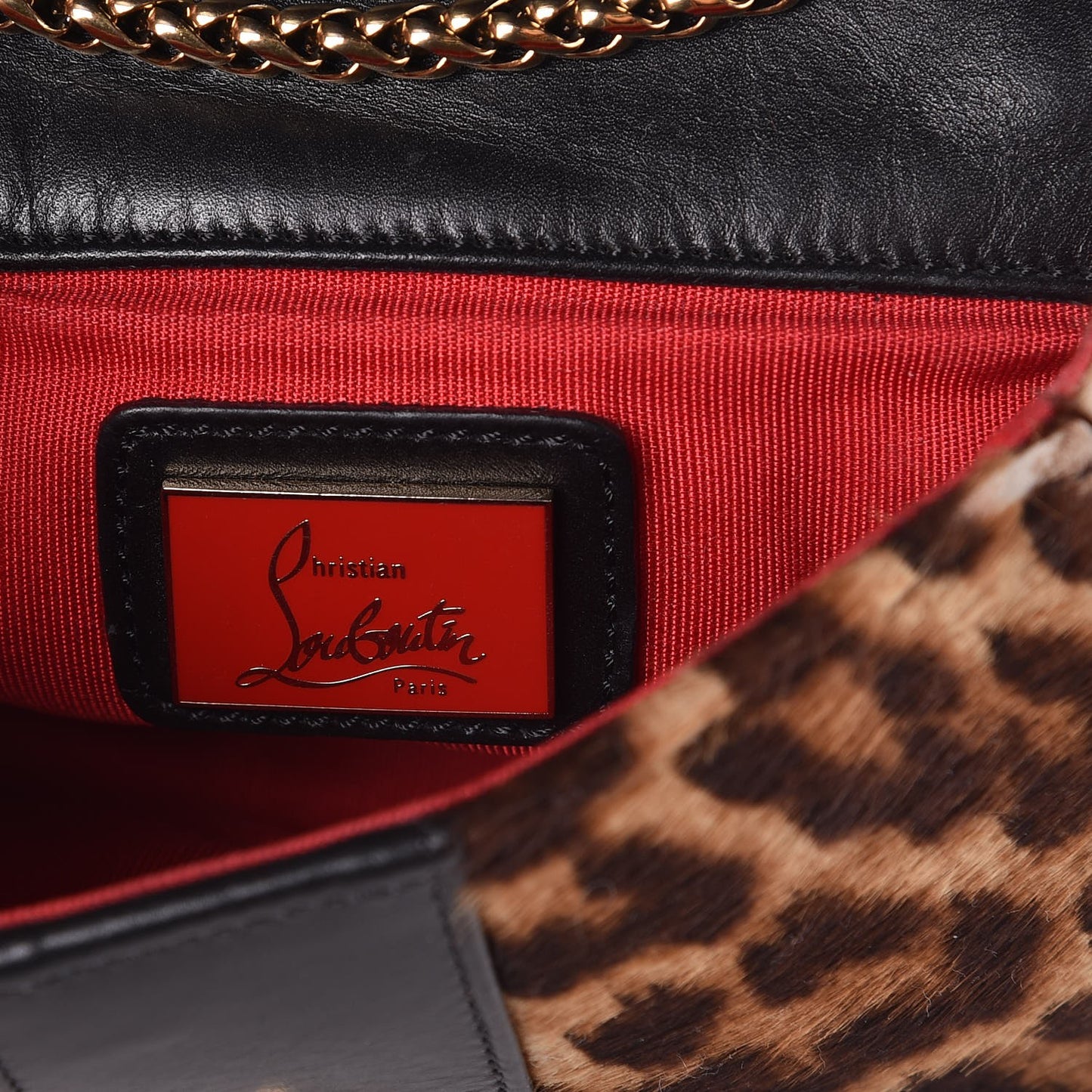 Calf Hair Leopard Print Sweet Charity Crossbody Bag