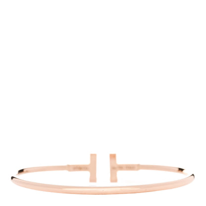 Tiffany 18K Rose Gold Mother of Pearl T Wire Bracelet 2 of 4
