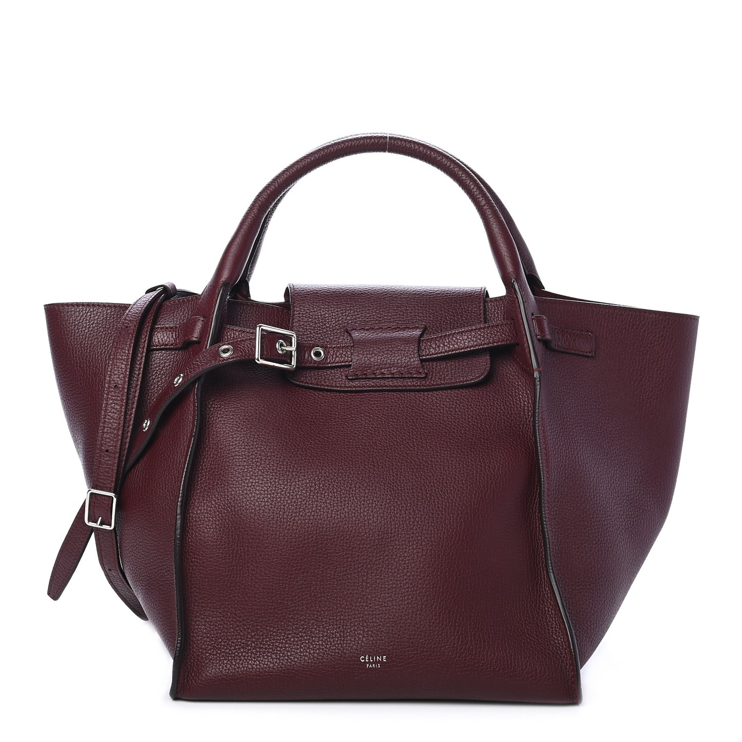 Supple Grained Calfskin Small Big Bag Wine