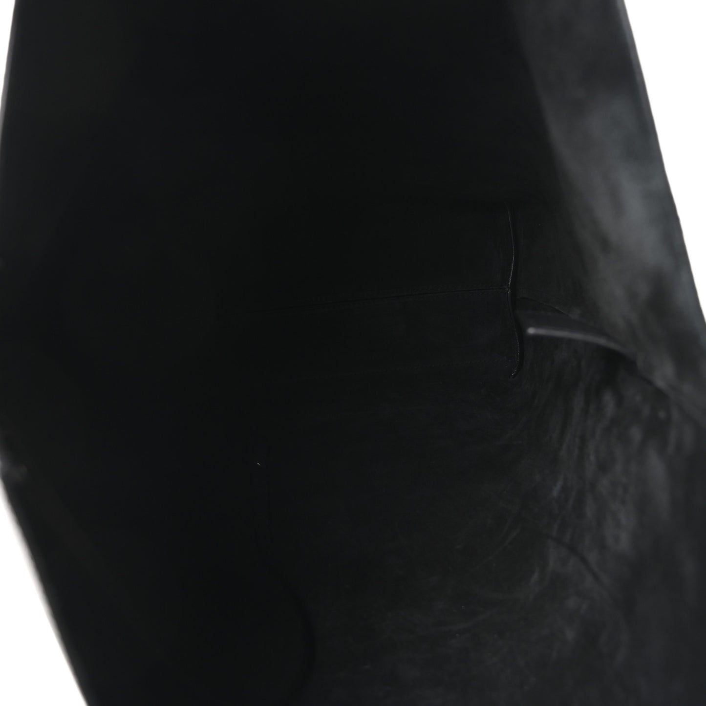 Calfskin Bold Shopping Tote Black