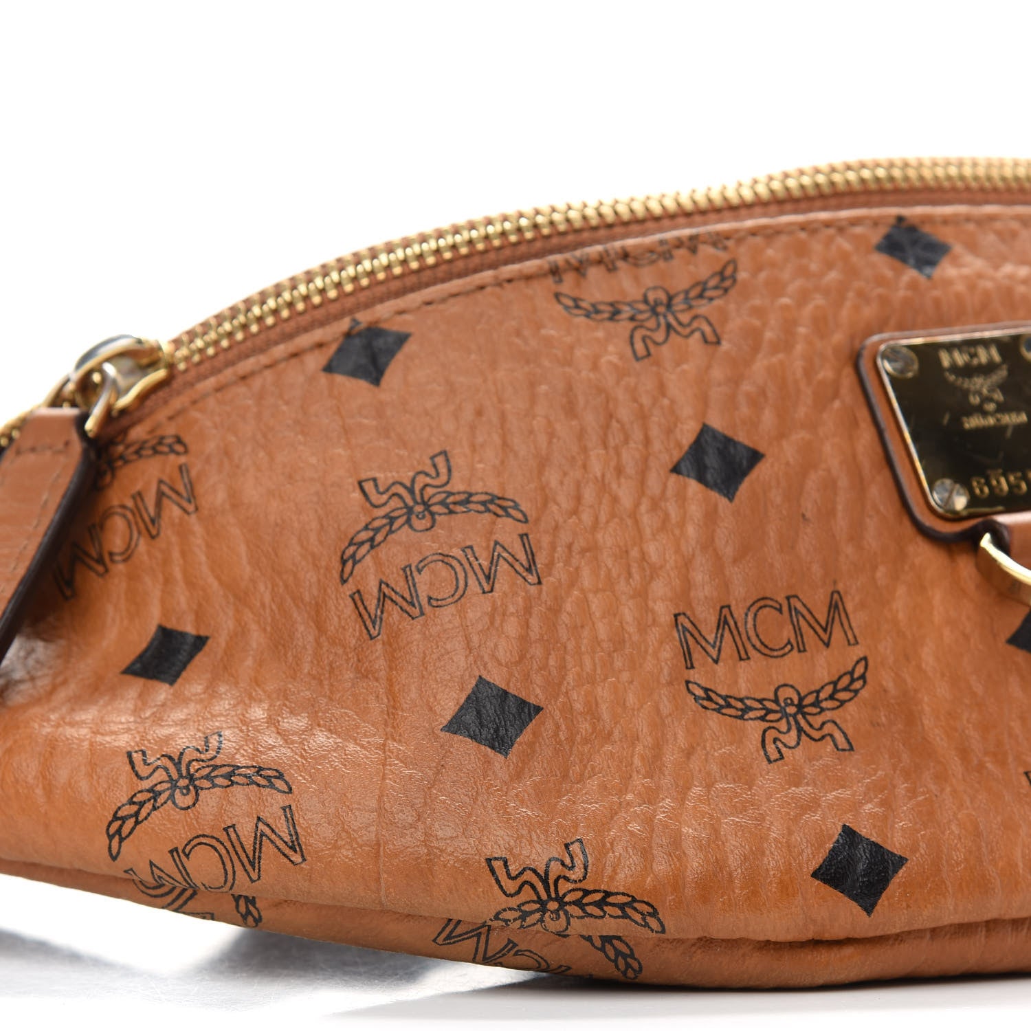 MCM Visetos Medium Fusten Belt Bag Cognac 8 of 9