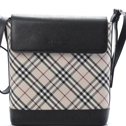Burberry Calfskin Nova Check Shoulder Bag Black 8 of 10