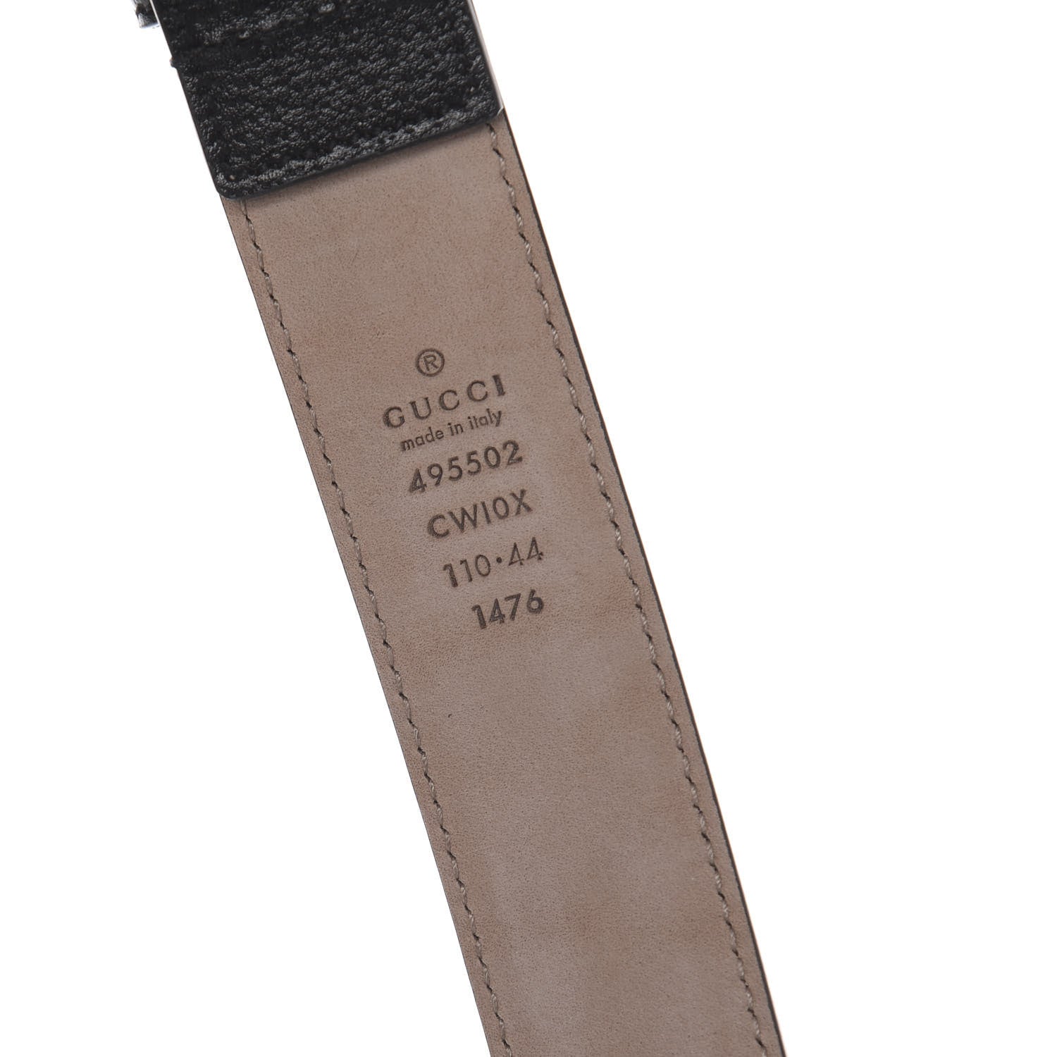 Gucci Textured Dollar Calfskin 30mm Belt 110 44 Black 3 of 5