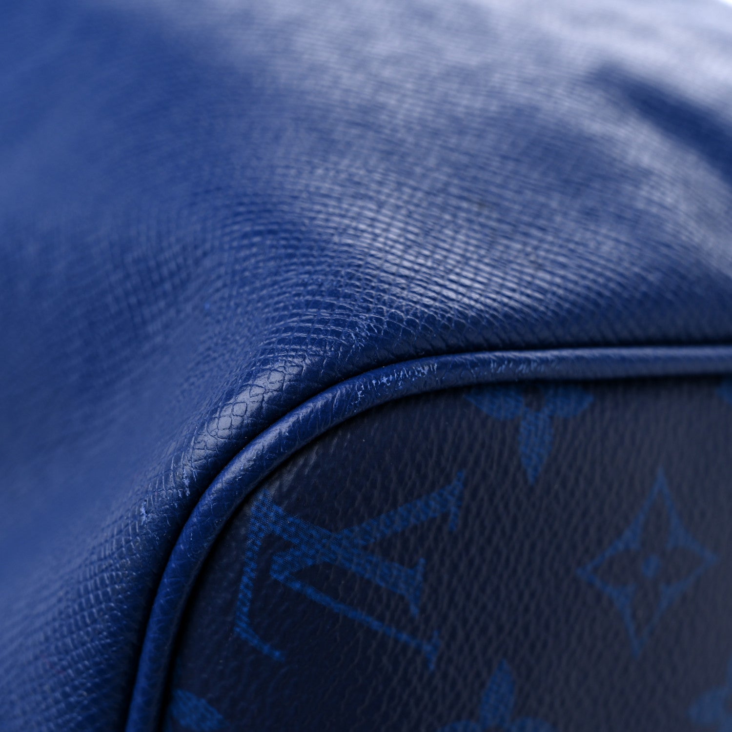 Louis Vuitton Taiga Monogram Eclipse Keepall Bandouliere 50 Pacific Blue 8 of 13