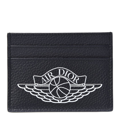 Christian Dior X AIR JORDAN Grained Calfskin Card Holder Bleu 1 of 9