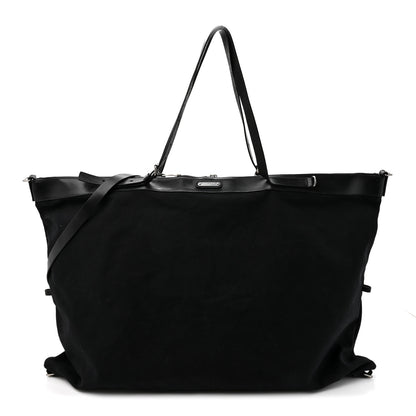 Saint Laurent Canvas Calfskin Embossed Large Convertible ID Bag Black 1 of 11
