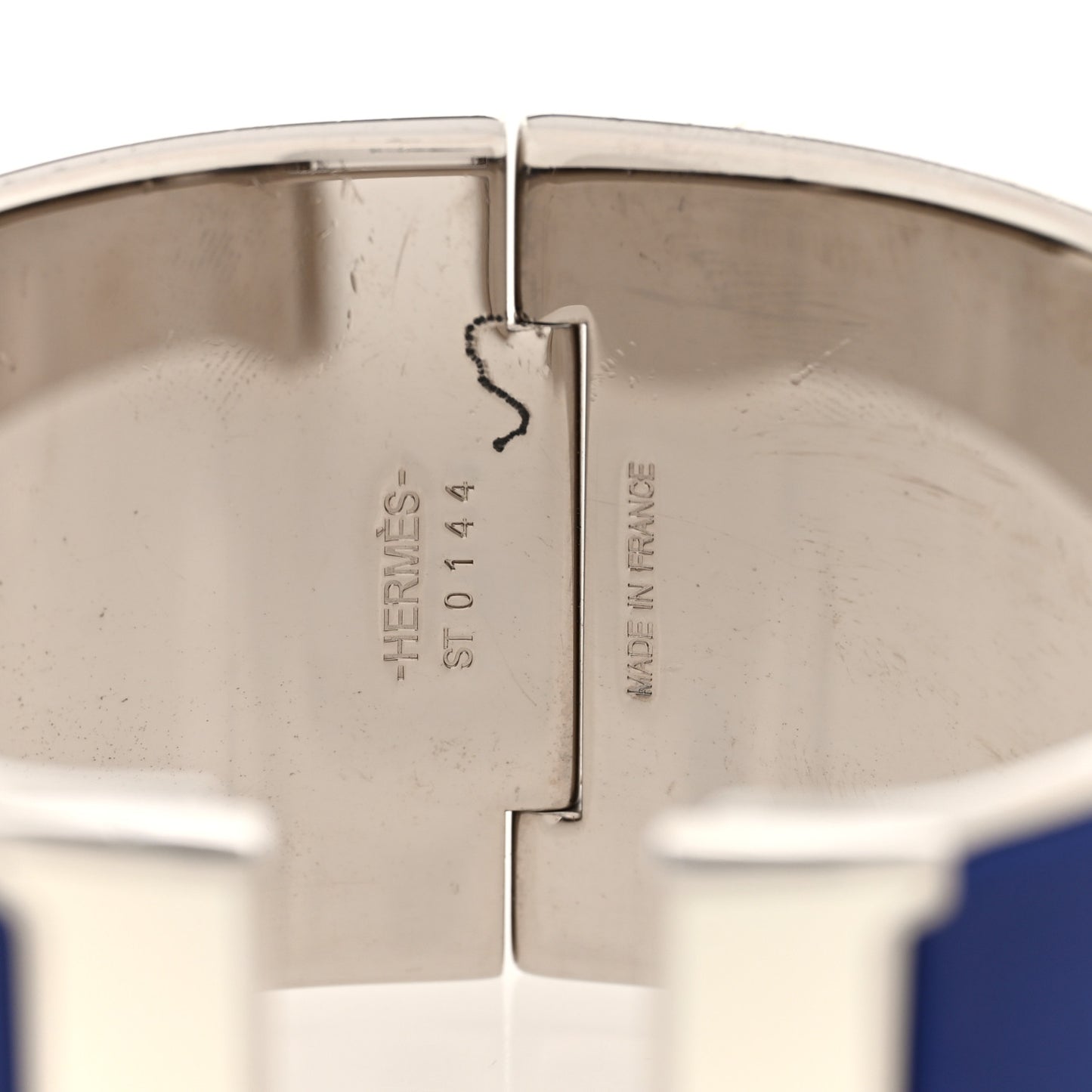 Enamel Extra Wide Clic Clac H Bracelet PM Bleu Electrique White