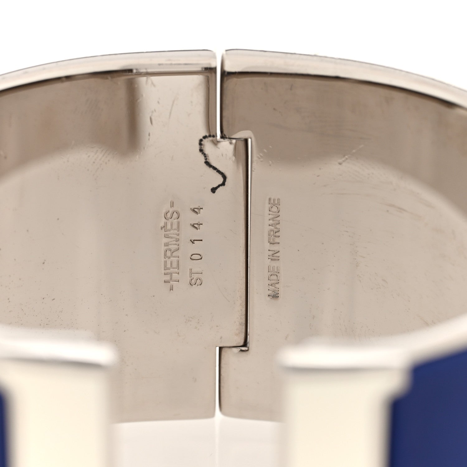 Hermes Enamel Extra Wide Clic Clac H Bracelet PM Bleu Electrique White 4 of 4