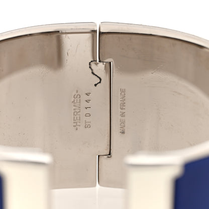 Hermes Enamel Extra Wide Clic Clac H Bracelet PM Bleu Electrique White 4 of 4