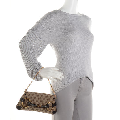 Gucci Monogram Horsebit Clutch Brown 2 of 7