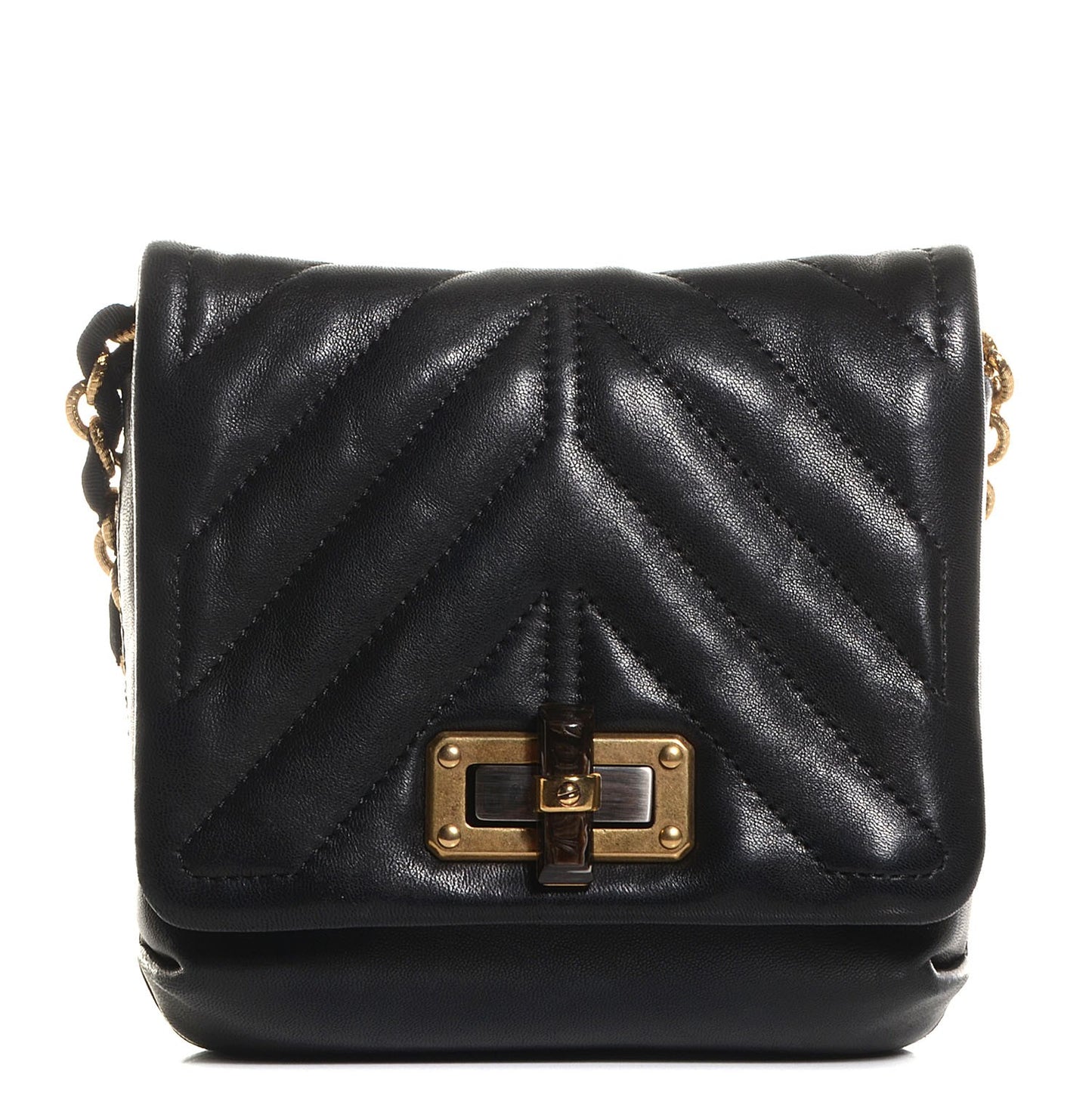 Quilted Lambskin Happy Mini Pop Crossbody Black
