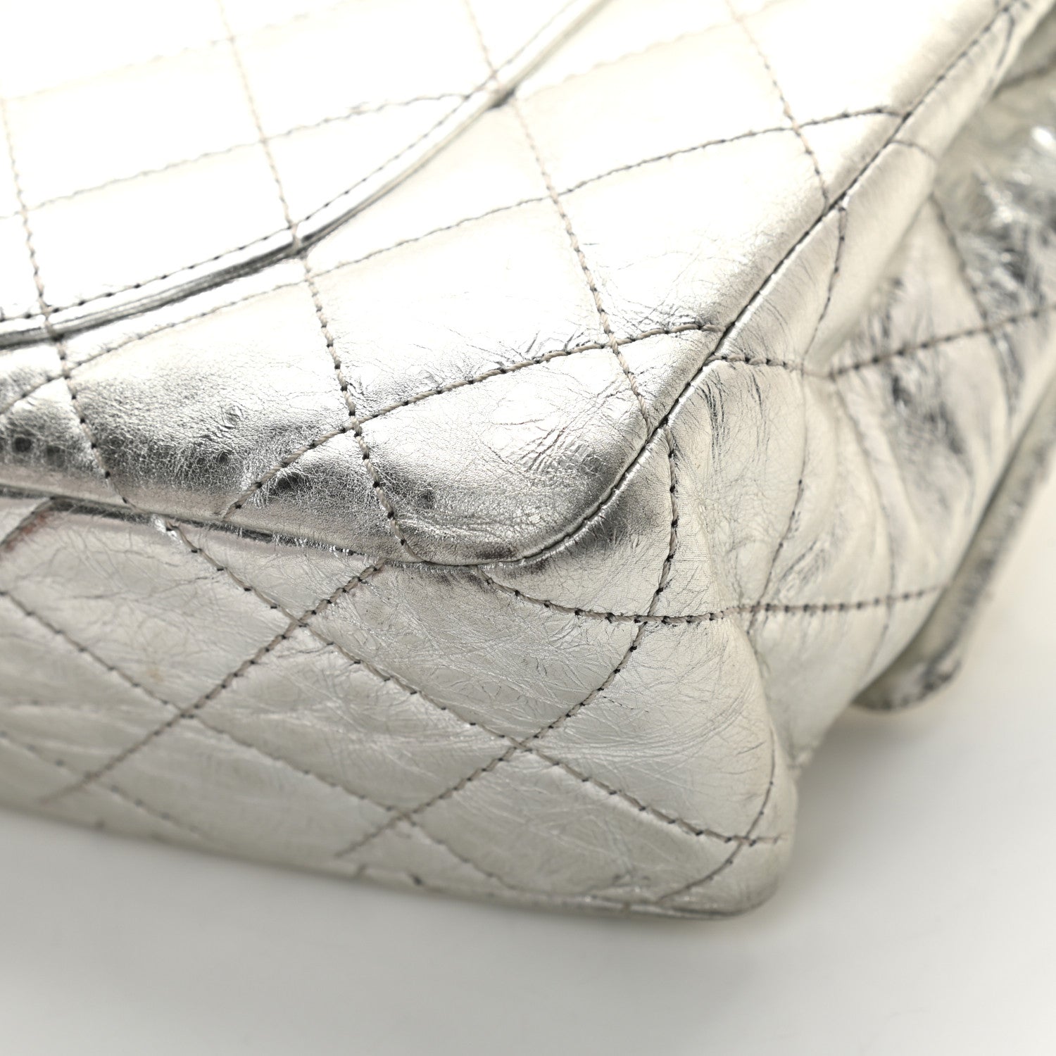 Chanel Metallic Aged Calfskin Quilted 2.55 Reissue 227 Flap Silver 11 of 20