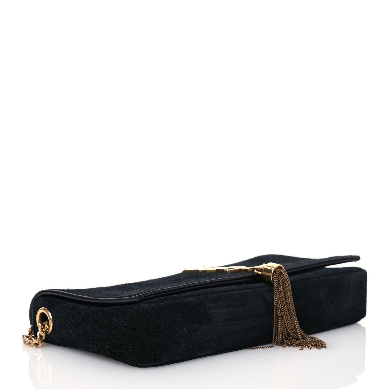 Saint Laurent Suede Monogram Tassel Kate 99 Baguette Bag Black 4 of 19