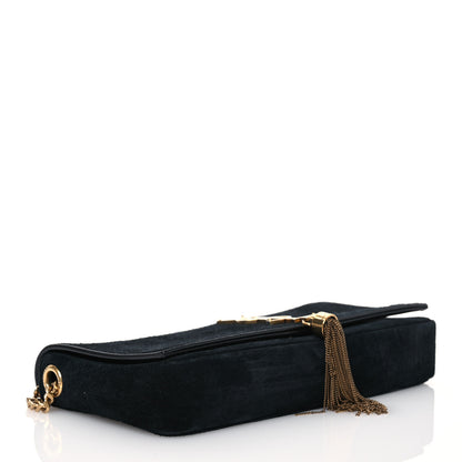 Saint Laurent Suede Monogram Tassel Kate 99 Baguette Bag Black 4 of 19