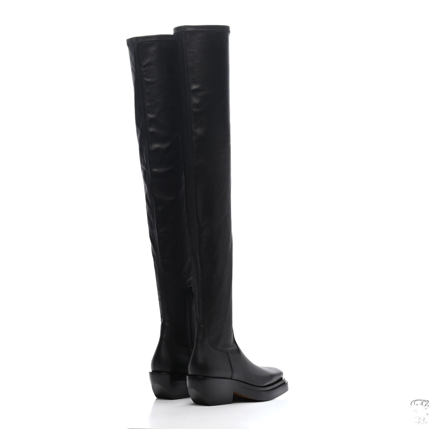 Bottega Veneta Calfskin Nappa Lean Over The Knee Boots 37 Black 3 of 4