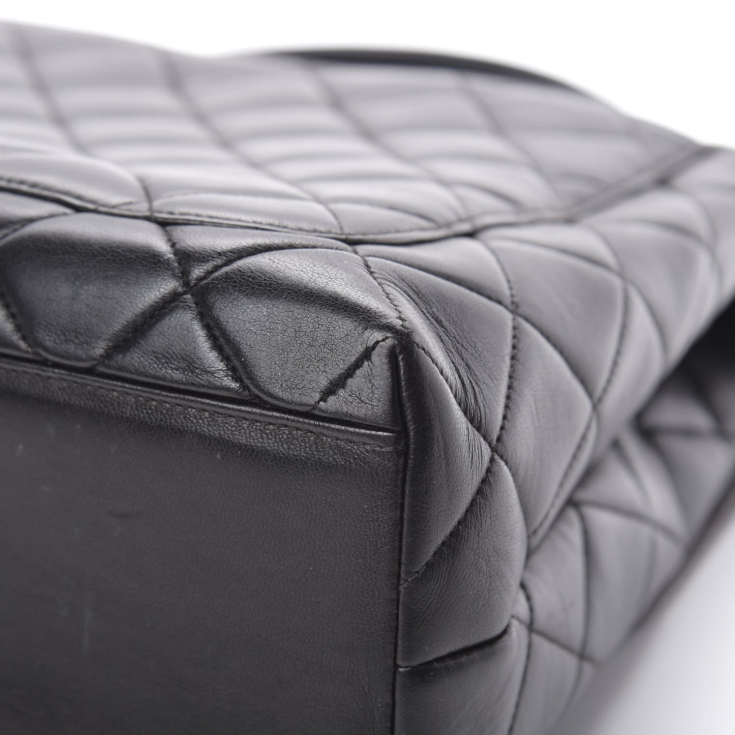 Lambskin Quilted Jumbo Kelly Flap Bag Black