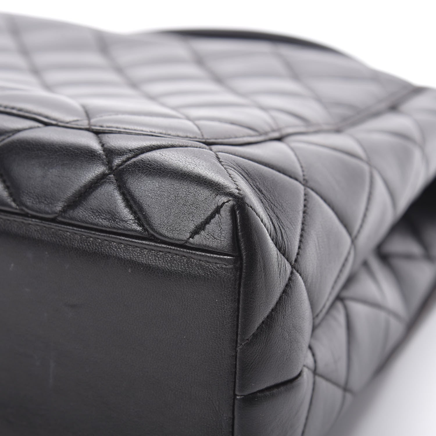 Chanel Lambskin Quilted Jumbo Kelly Flap Bag Black 12 of 22