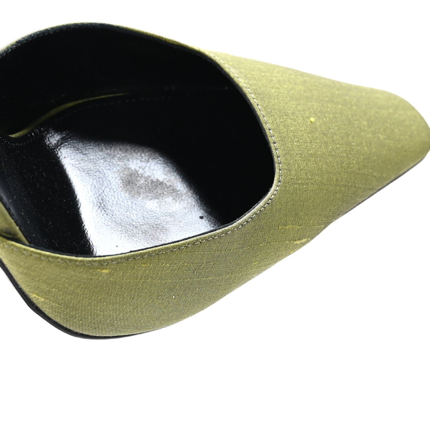 Crepe De Chine Blade 105 Slingback Pumps 40 Lime