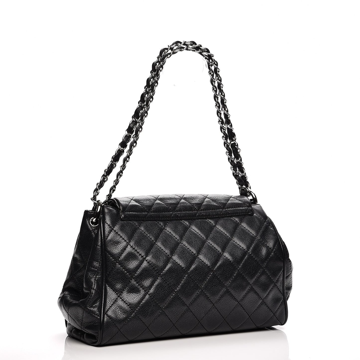 Caviar Quilted Timeless Accordion Flap Black