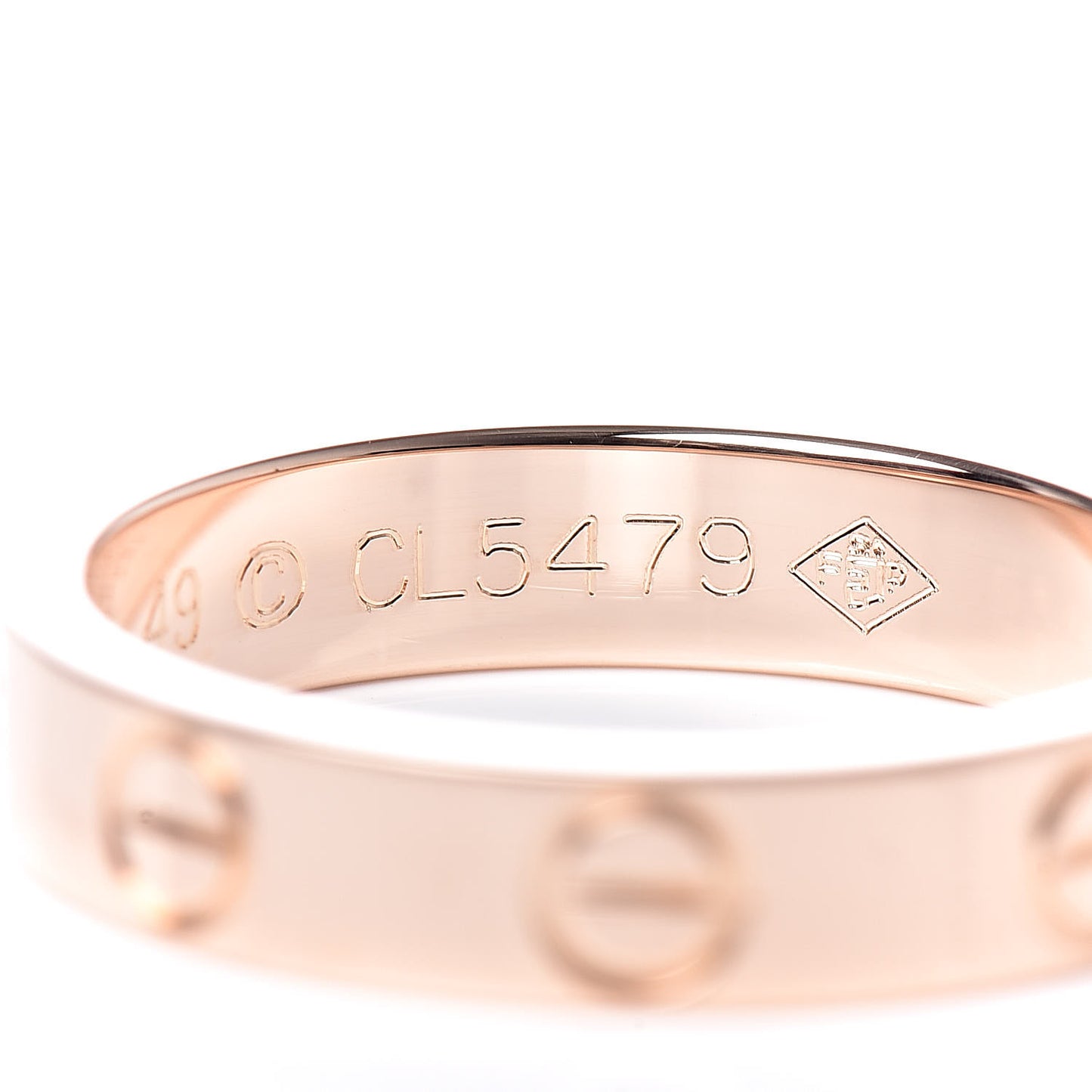 18K Pink Gold 3.5mm LOVE Wedding Band Ring 49 4.75