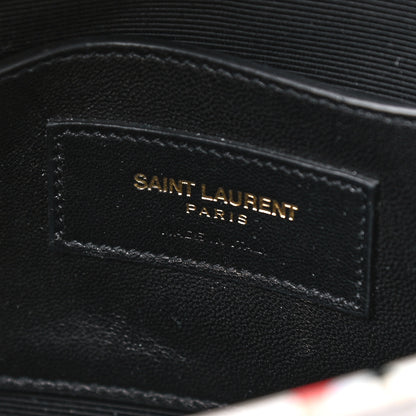 Saint Laurent Calfskin Prairie Flower Printed Small Classic Monogram Kate Satchel White 6 of 11