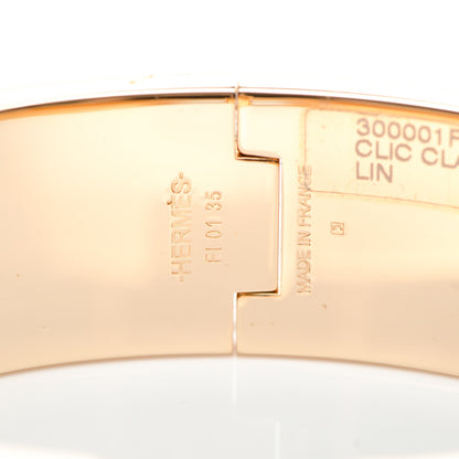 Hermes Enamel Wide Clic Clac H Bracelet GM Bleu Lin 5 of 5
