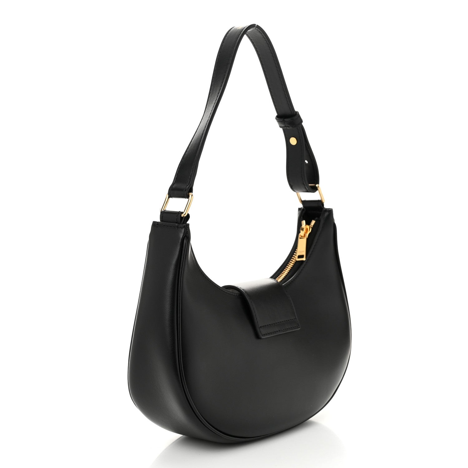 Celine Smooth Calfskin Medium Strap Ava Triomphe Shoulder Bag Black 3 of 11