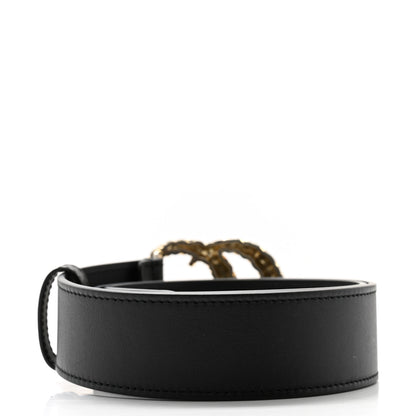 Gucci Moon Calfskin Scales Double G 40mm Belt 80 32 Black 2 of 5