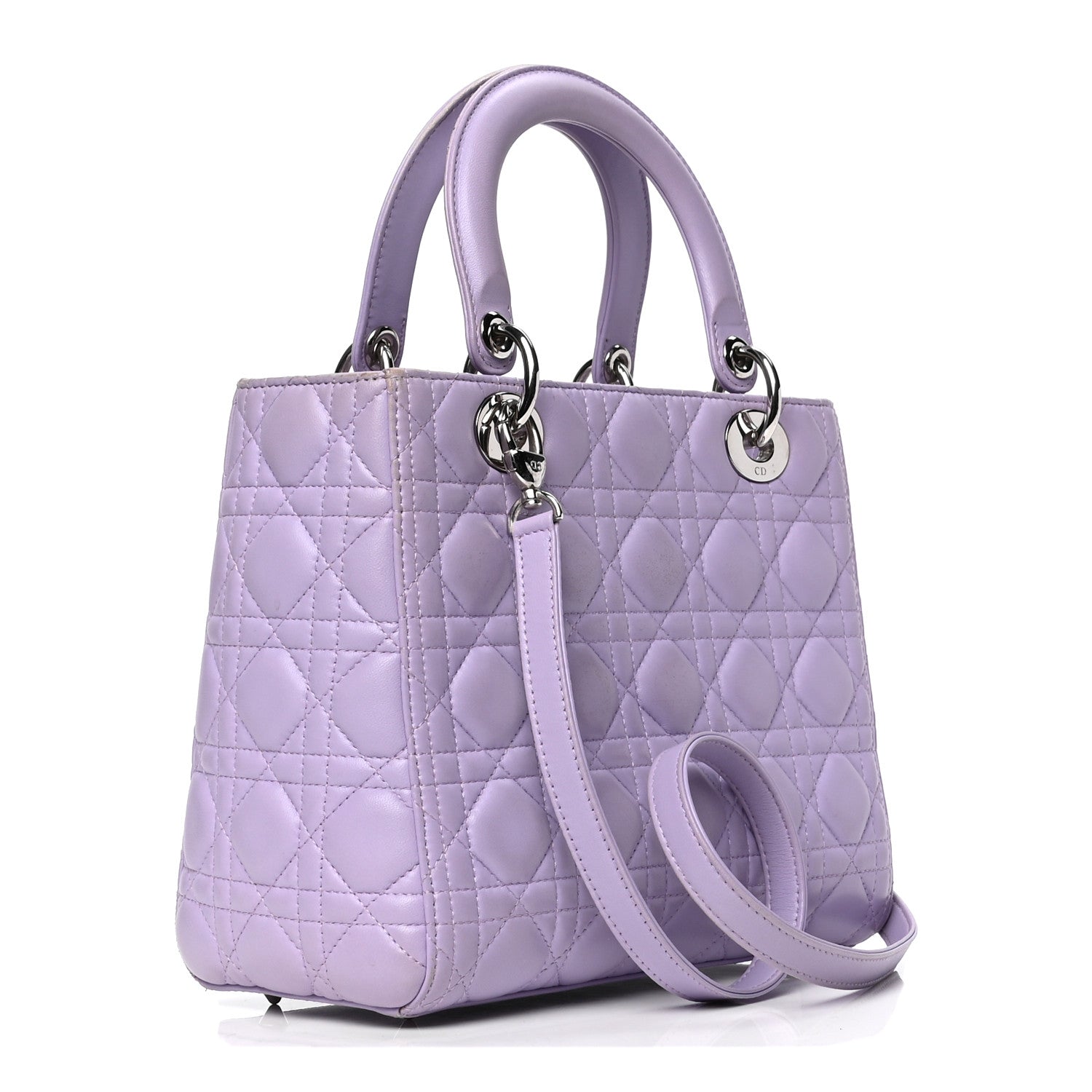 Christian Dior Lambskin Cannage Medium Lady Dior Purple 2 of 8