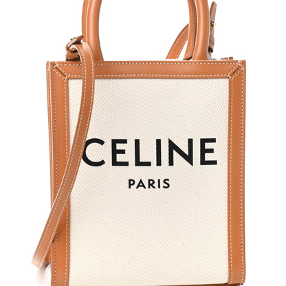 Celine Canvas Calfskin Mini Vertical Cabas Natural Tan 7 of 9