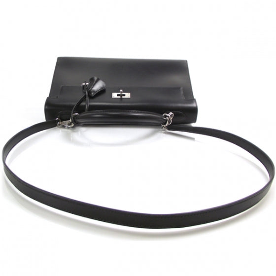 Box Leather Kelly 32 Black