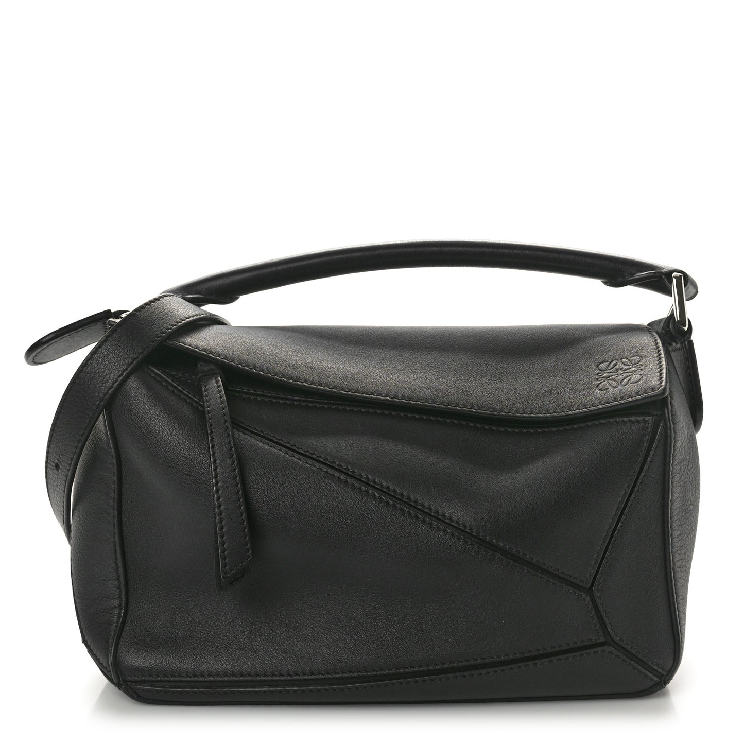 Calfskin Small Puzzle Bag Black