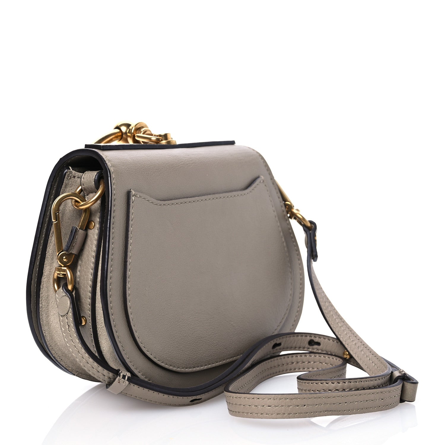 Chloe Calfskin Suede Small Nile Bracelet Bag Motty Grey 3 of 12