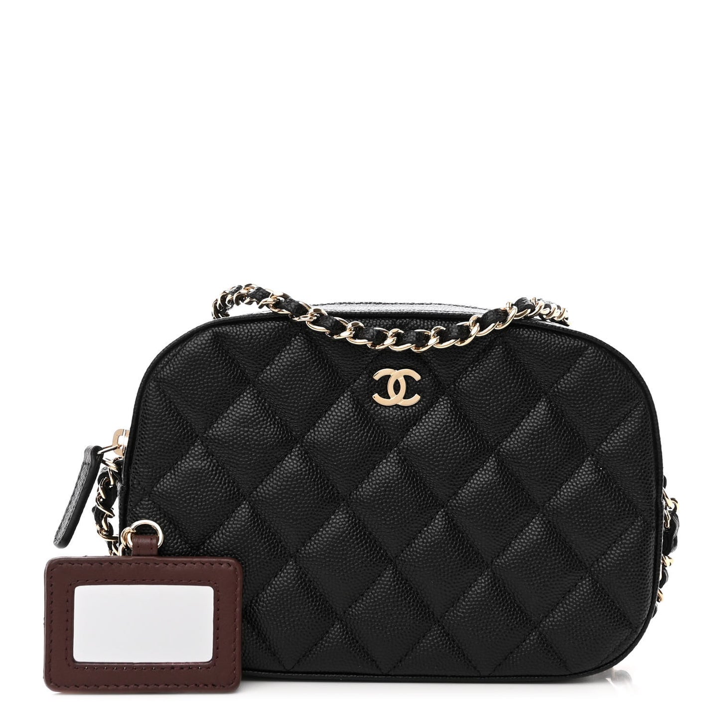 Caviar Quilted Vanity With Chain Black