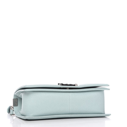 Chanel Caviar Chevron Quilted Medium Boy Flap Light Blue 4 of 10