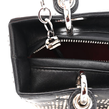 Christian Dior Lambskin Studded Cannage Medium Lady Dior Black 11 of 11