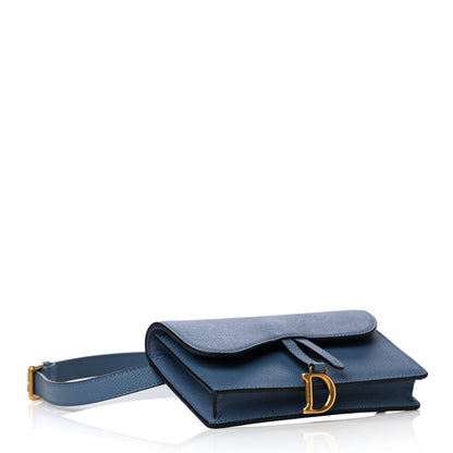 Christian Dior Grained Calfskin Saddle Belt Bag Denim Blue 3 of 13