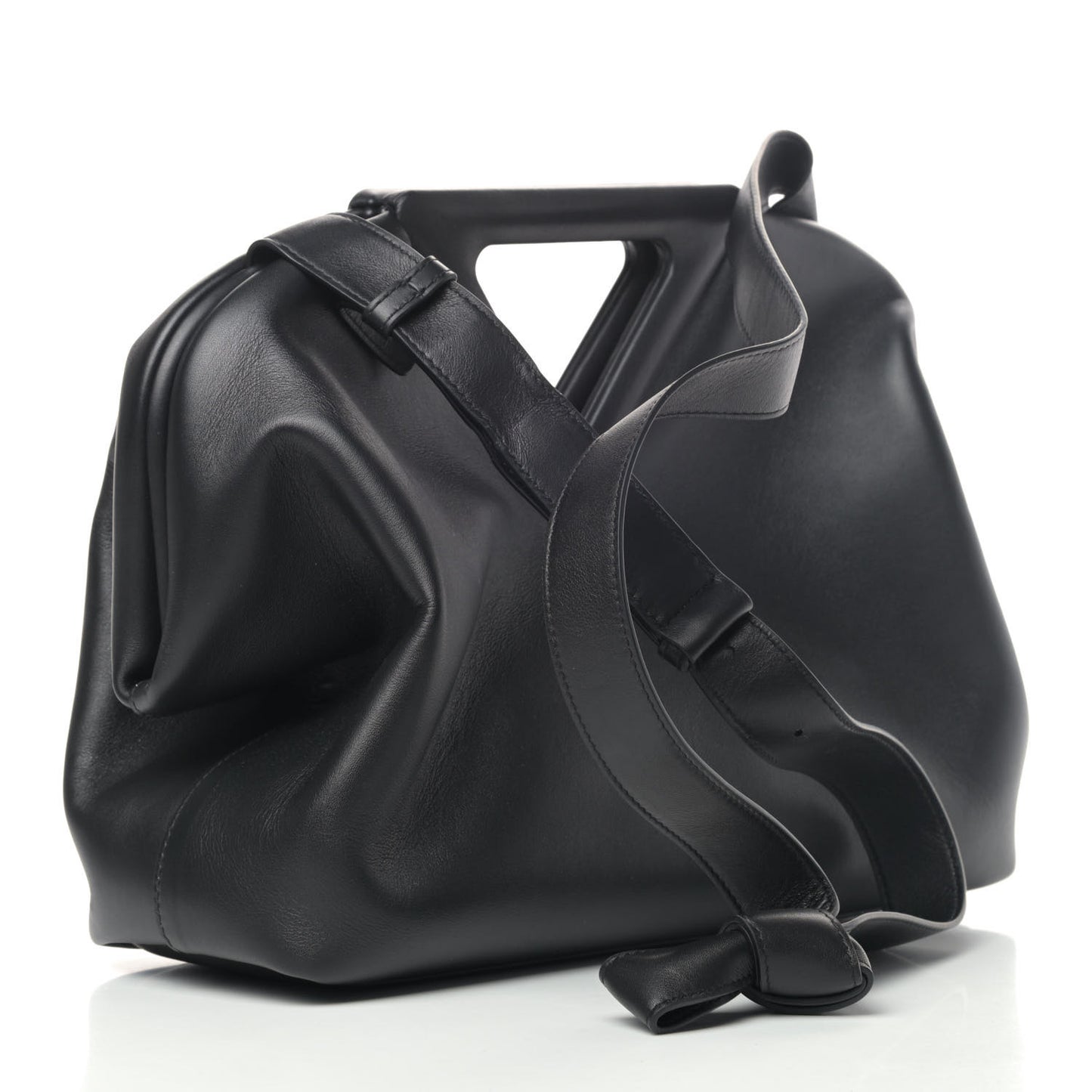 Calfskin Small The Point Triangle Bag Black