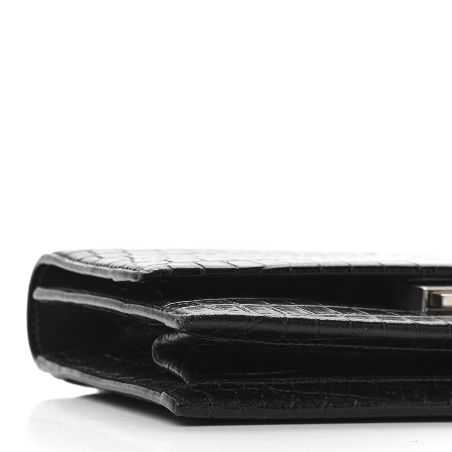 Saint Laurent Calfskin Crocodile Embossed Small Babylone Black 9 of 11