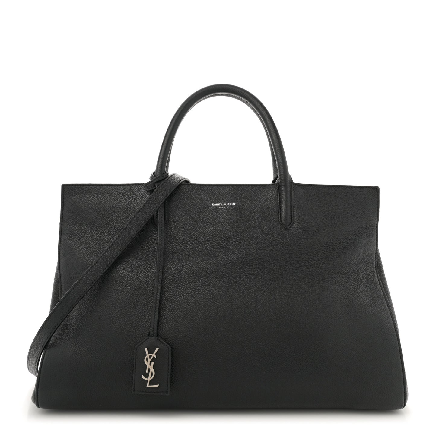 Grained Calfskin Medium Cabas Rive Gauche Black