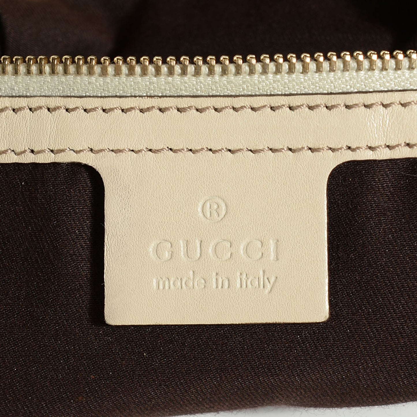 Calfskin Web Britt Medium Hobo Off White