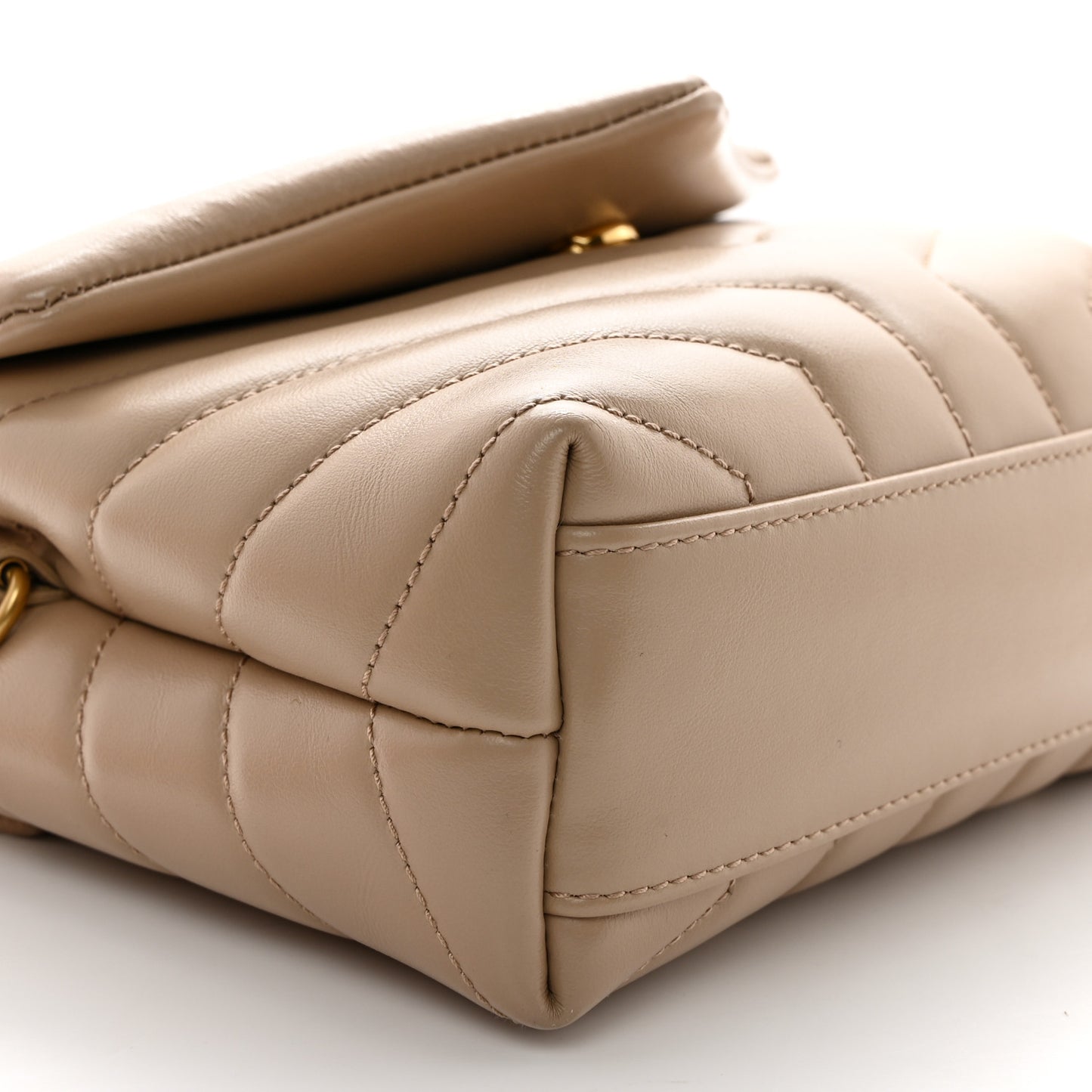 Calfskin Y Quilted Monogram Toy Loulou Crossbody Bag Dark Beige