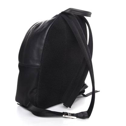 Fendi Nylon Vitello Liberty Vitello Dolce Monster Eyes Rounded Backpack Black Sunflower 3 of 7