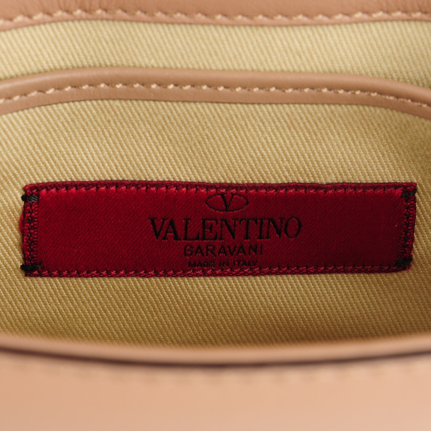 Valentino Garavani Vitello Mini Glam Lock Rockstud Flap Beige 6 of 7