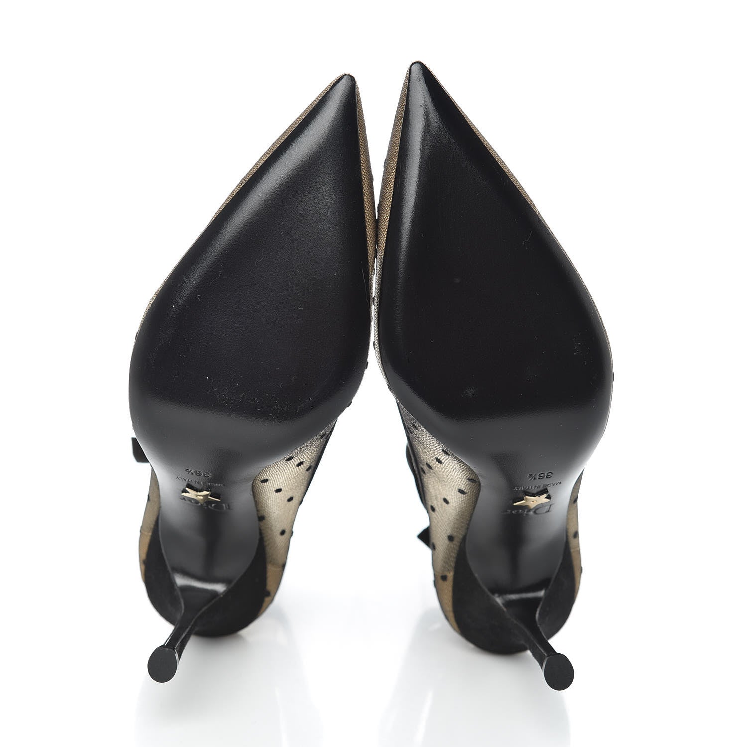 Christian Dior Suede Calfskin Plumetis Lovely-D Ankle Wrap Pumps 36.5 Black 5 of 7