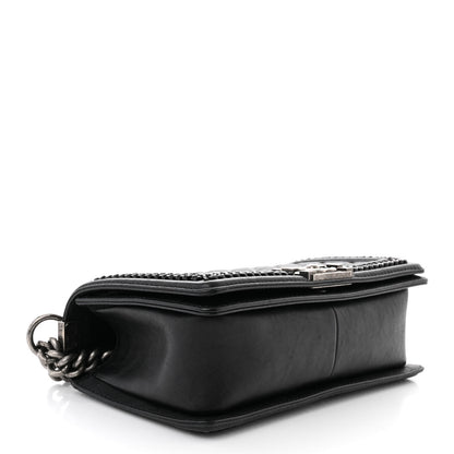 Chanel Goatskin Quilted Medium Top Handle Boy Flap Black 4 of 11