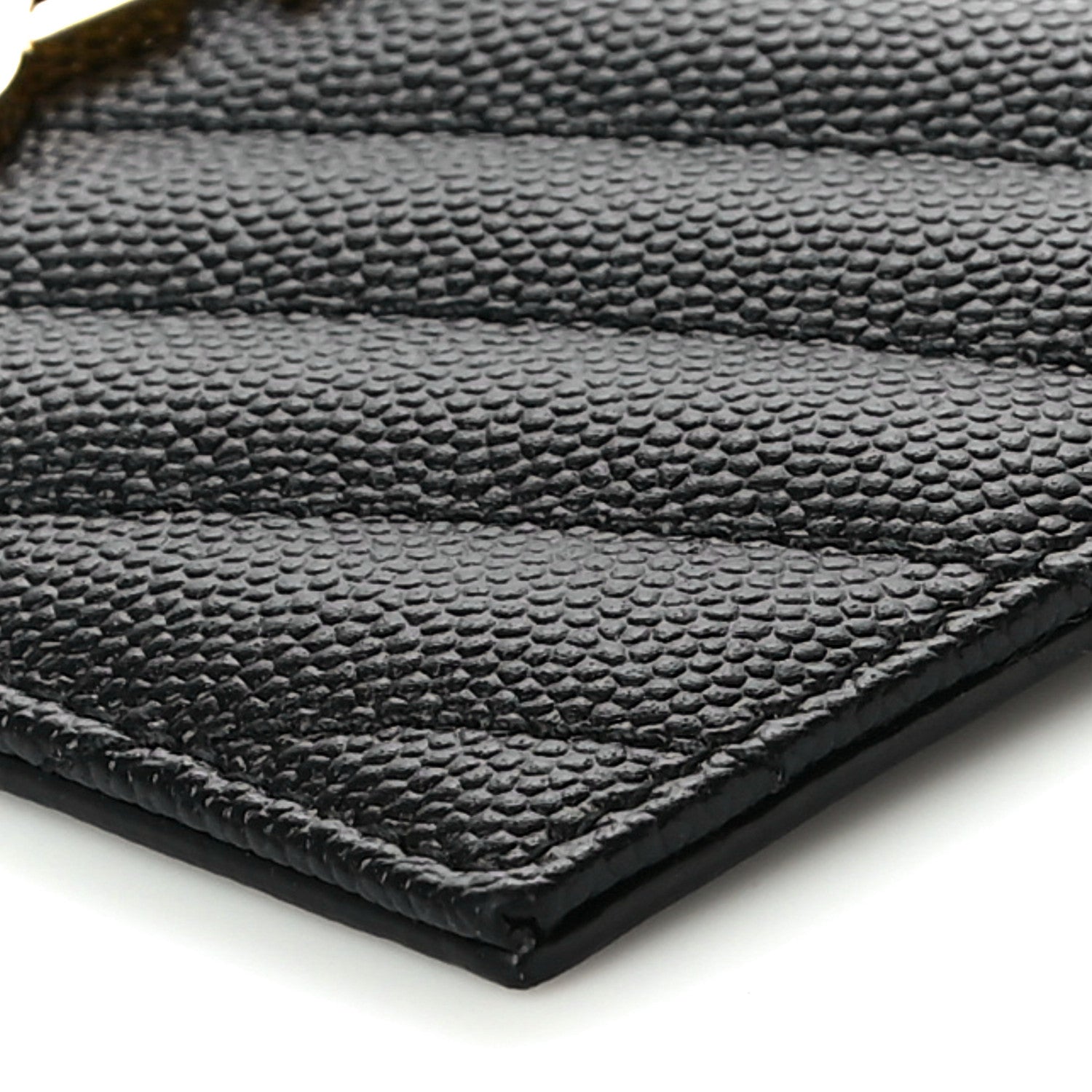 Saint Laurent Grain De Poudre Matelasse Chevron Cassandre Fragments Zippered Card Case Black 10 of 11