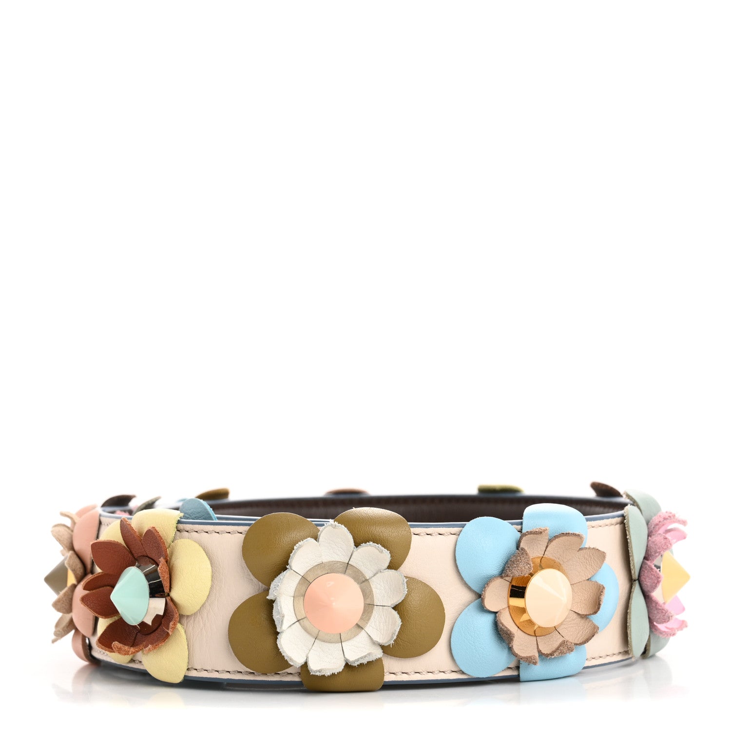 Fendi Vitello Dolce Flowerland Studded Strap You Camelia Moresco Multicolor 2 of 8